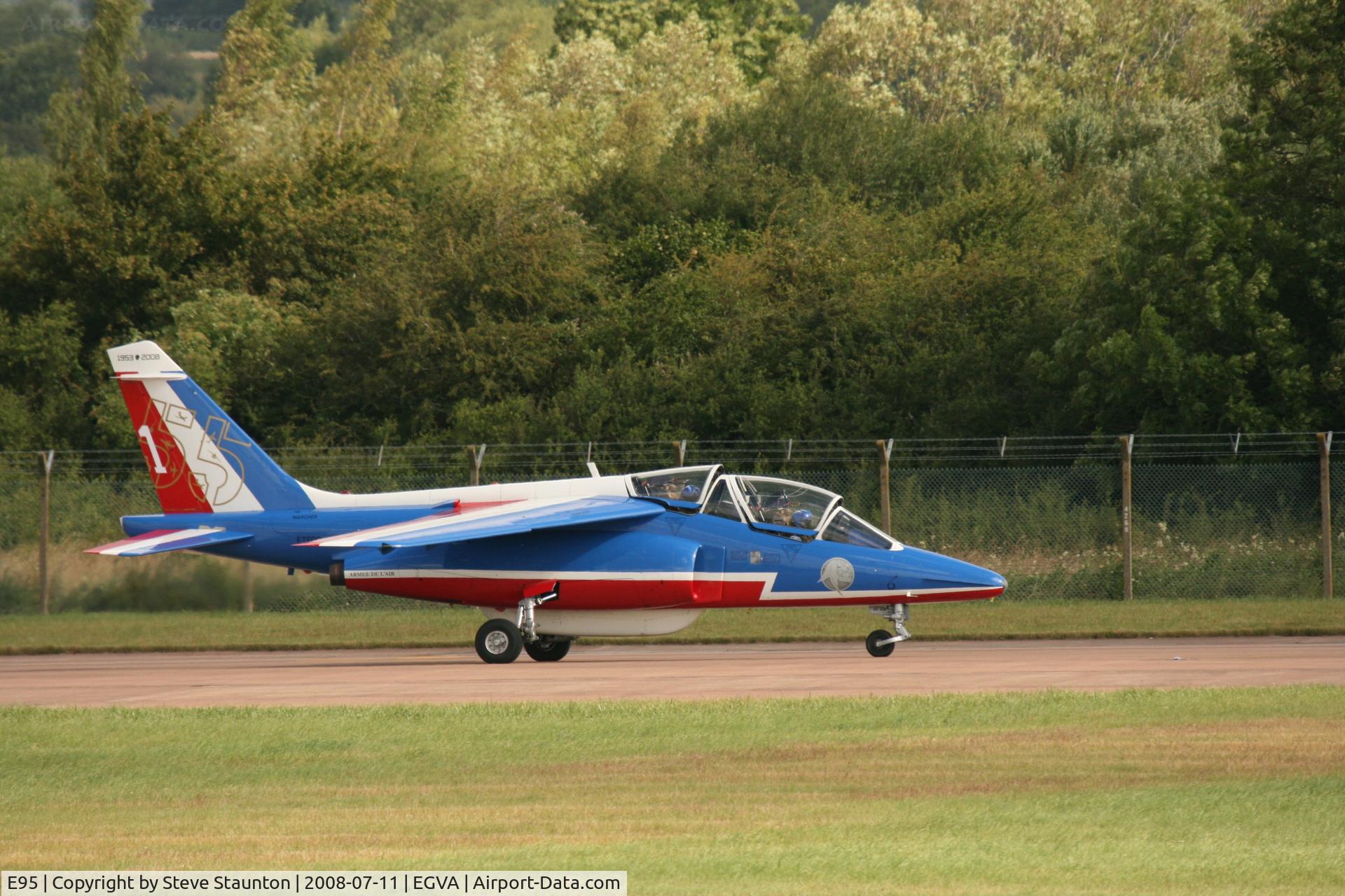 E95, Dassault-Dornier Alpha Jet E C/N E95, Taken at the Royal International Air Tattoo 2008 during arrivals and departures (show days cancelled due to bad weather)