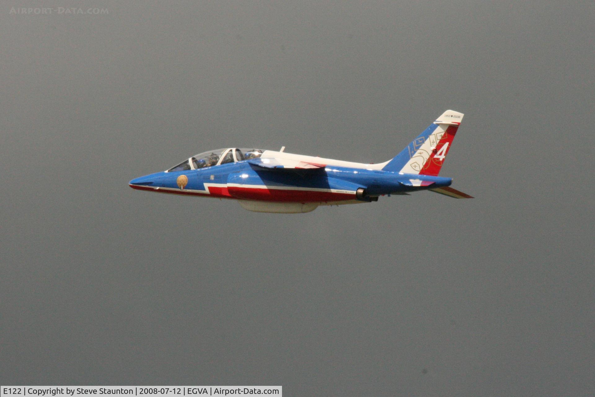 E122, Dassault-Dornier Alpha Jet E C/N E122, Taken at the Royal International Air Tattoo 2008 during arrivals and departures (show days cancelled due to bad weather)