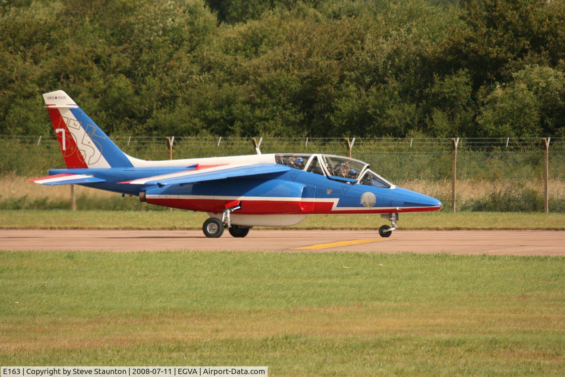 E163, Dassault-Dornier Alpha Jet E C/N E163, Taken at the Royal International Air Tattoo 2008 during arrivals and departures (show days cancelled due to bad weather)
