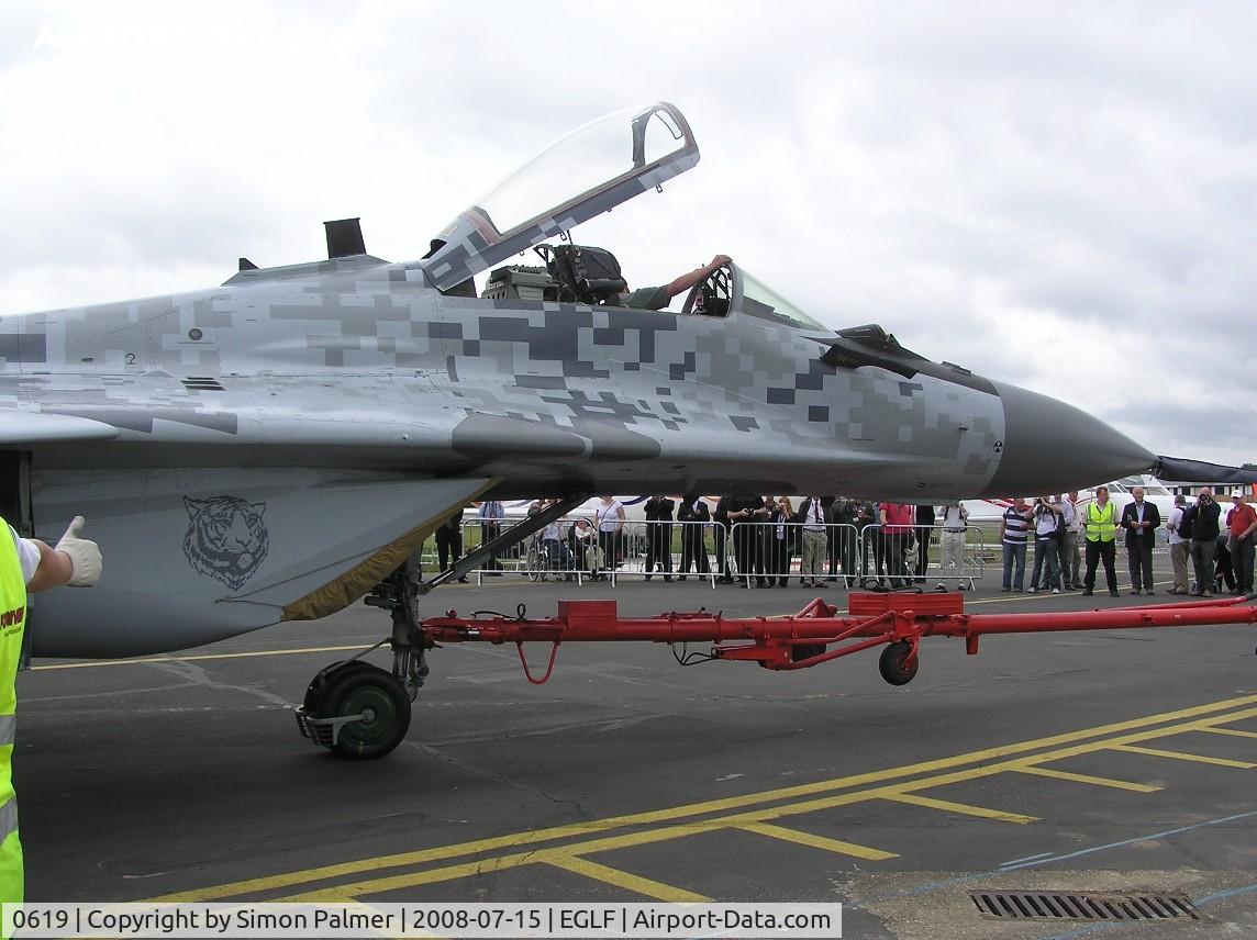 0619, Mikoyan-Gurevich MiG-29AS C/N 2960535406/4713, Mig-29 of Slovakian Air Force at Farnborough