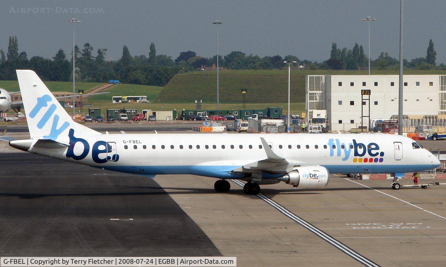 G-FBEL, 2008 Embraer 195LR (ERJ-190-200LR) C/N 19000184, FLYBE Emb190 at Birmingham UK