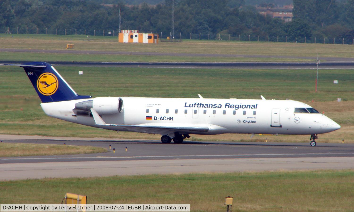 D-ACHH, 2000 Bombardier CRJ-200LR (CL-600-2B19) C/N 7449, Lufthansa CLRJ at Birmingham Uk