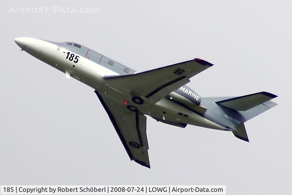 185, Dassault Falcon 10MER C/N 185, Rare visitor at LOWG