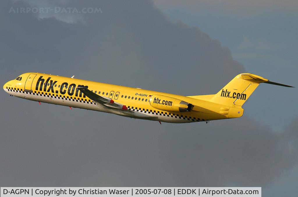 D-AGPN, 1991 Fokker 100 (F-28-0100) C/N 11333, hlx