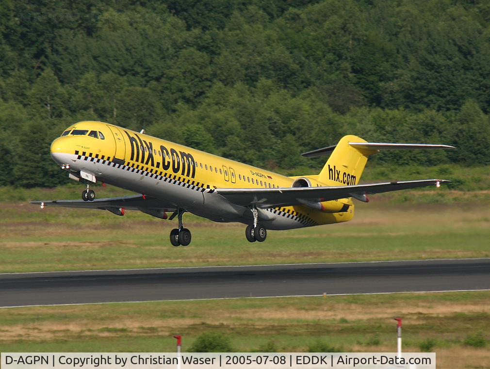 D-AGPN, 1991 Fokker 100 (F-28-0100) C/N 11333, hlx
