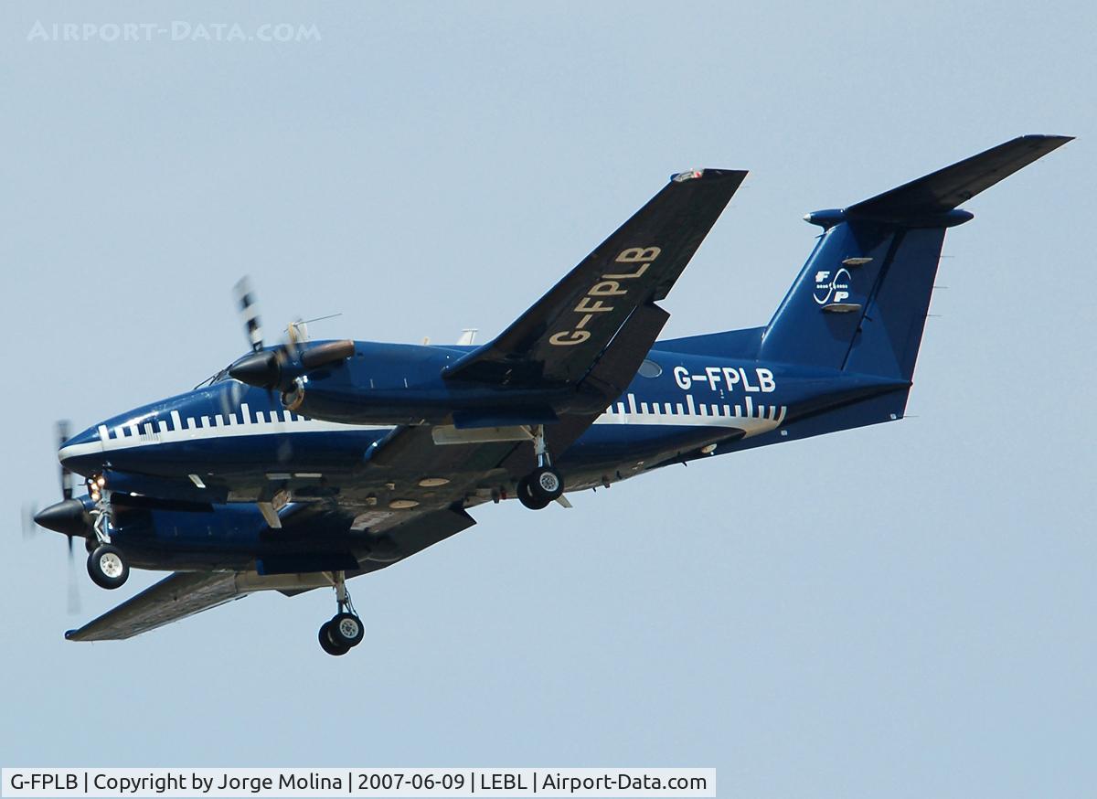 G-FPLB, 1982 Beech 200 Super King Air C/N BB-1048, Calibrating ILS RWY 25L of LEBL.