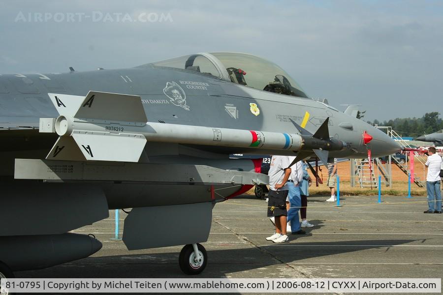 81-0795, 1981 General Dynamics F-16A/ADF Fighting Falcon C/N 61-476, 178th Fighter Squadron / 119th Fighter Wing , North Dakota ANG