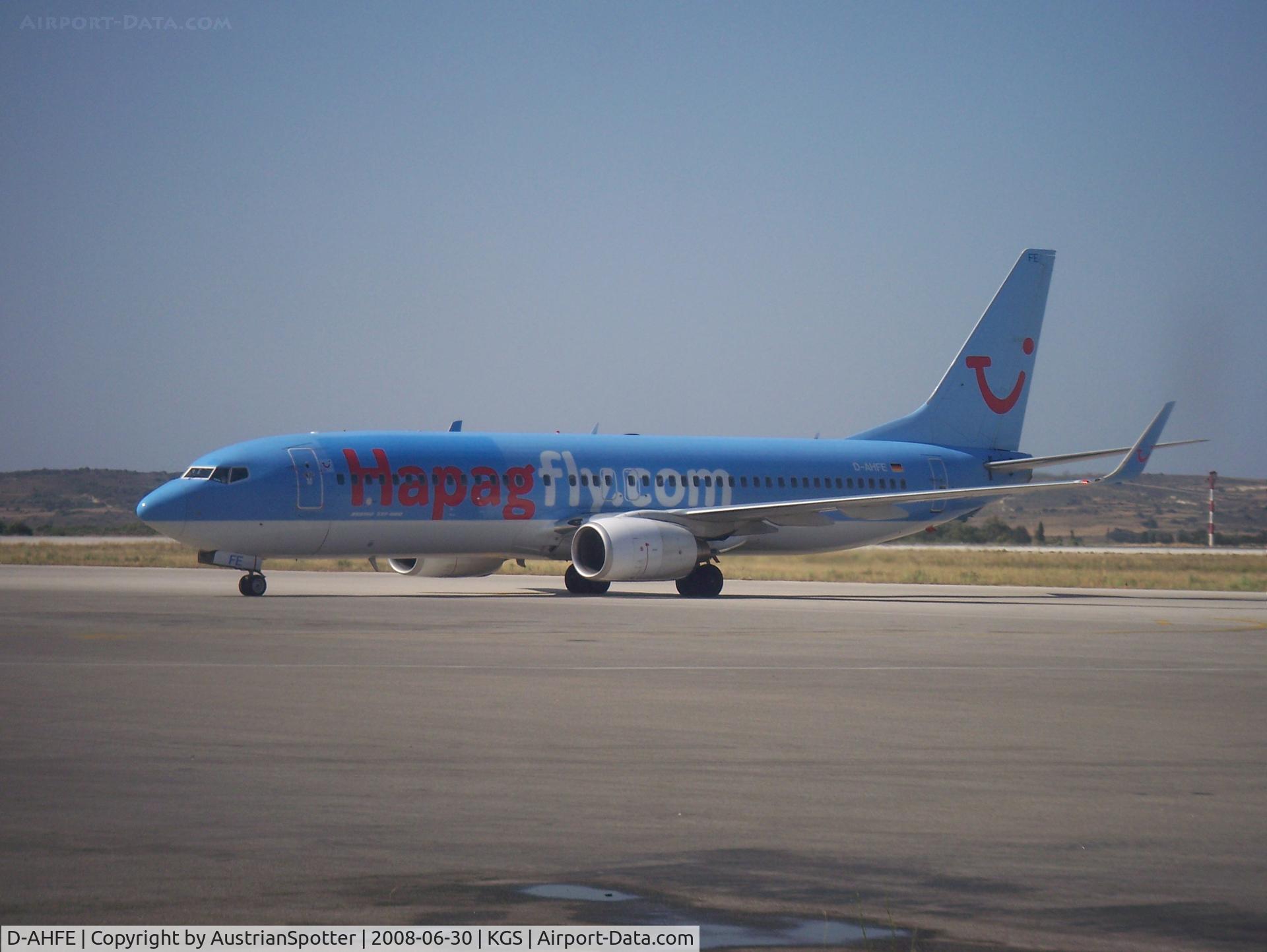 D-AHFE, 1998 Boeing 737-8K5 C/N 27979, B 737-800 Hapag Fly  at Kos/Greece