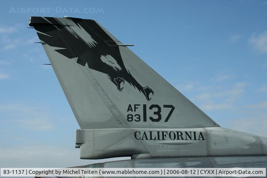 83-1137, 1983 General Dynamics F-16C Fighting Falcon C/N 5C-20, 194th Fighter Squadron / 144th Fighter Wing California Air National Guard