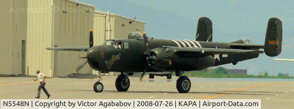 N5548N, 1943 North American B-25H Mitchell C/N 98-21107, A very old plane, taxiing on the ramp.