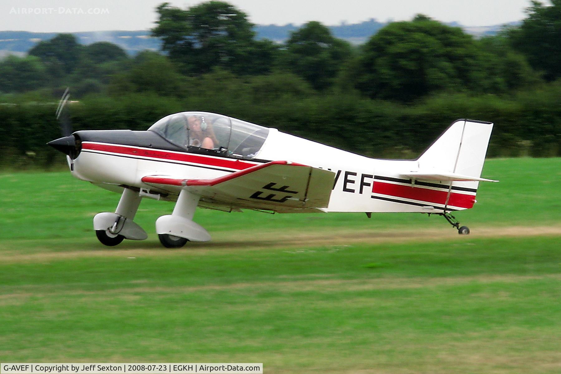 G-AVEF, 1963 SAN Jodel D-150 Mascaret C/N 16, Taxiing at Lashenden/Headcorn