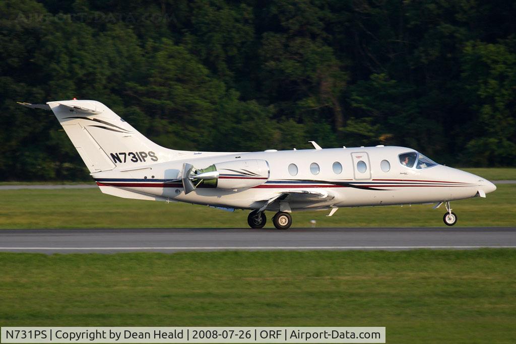 N731PS, 2007 Hawker Beechcraft 400A Beechjet C/N RK-543, PLS Properties LLC 2007 Hawker Beechcraft 400XP N731PS rolling out on RWY 23 after arrival from Teterboro (KTEB).