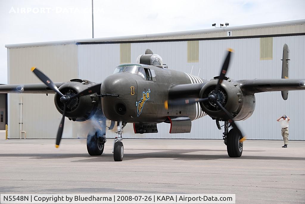 N5548N, 1943 North American B-25H Mitchell C/N 98-21107, Startup on engine #2.