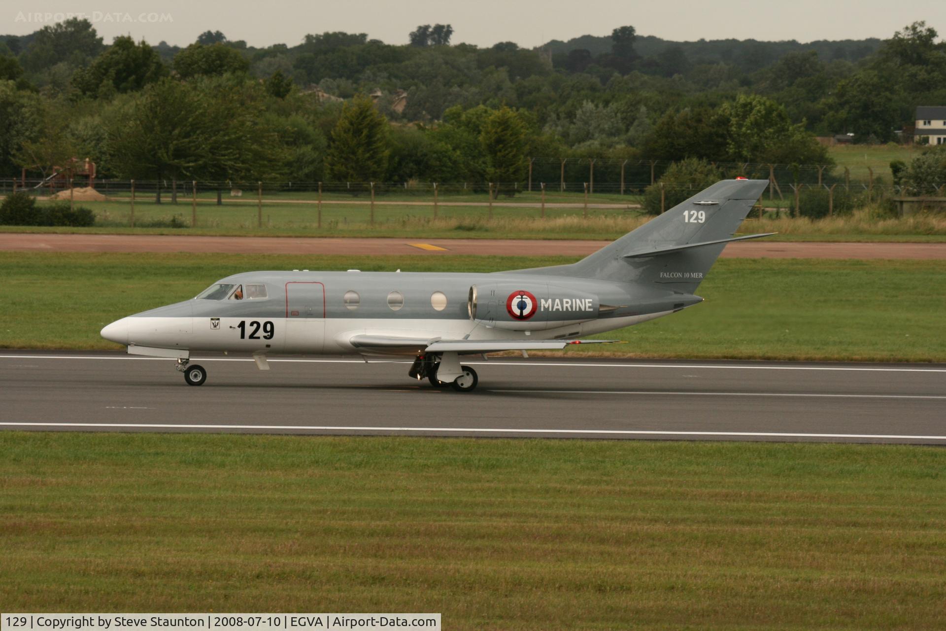 129, 1978 Dassault Falcon 10MER C/N 129, Taken at the Royal International Air Tattoo 2008 during arrivals and departures (show days cancelled due to bad weather)