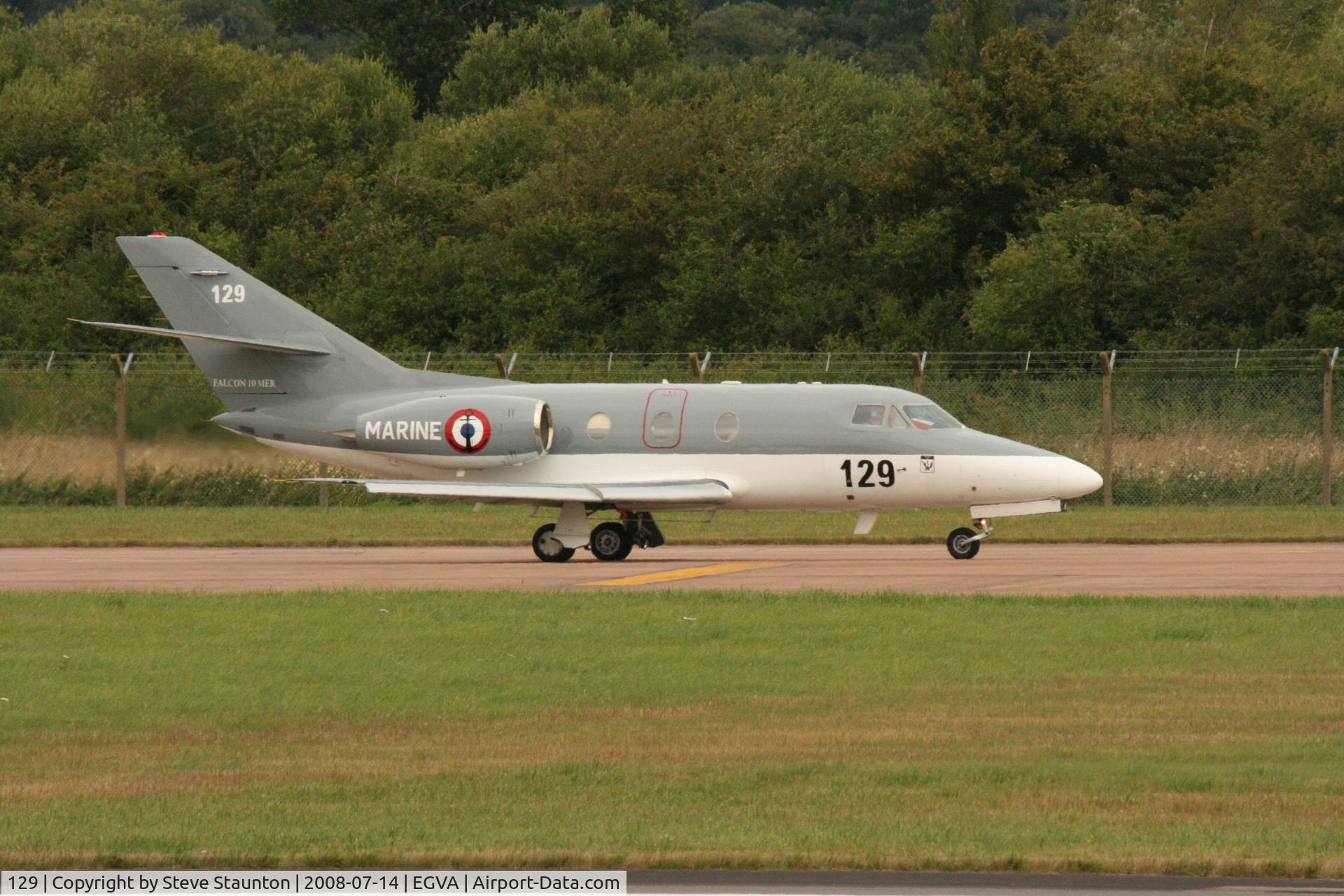 129, 1978 Dassault Falcon 10MER C/N 129, Taken at the Royal International Air Tattoo 2008 during arrivals and departures (show days cancelled due to bad weather)