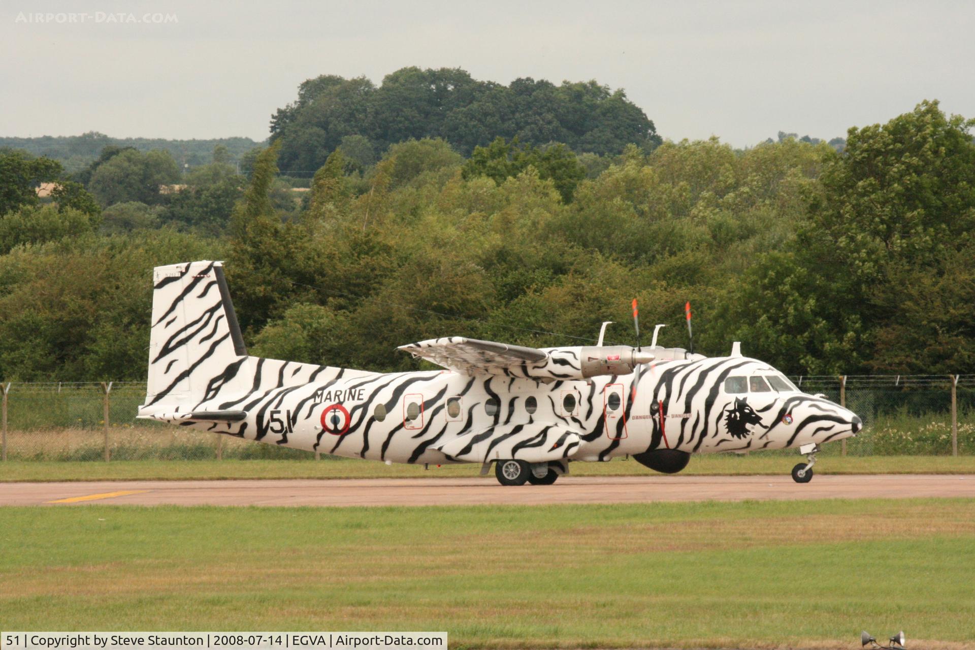 51, 1969 Aerospatiale N-262A-34 Fregate C/N 51, Taken at the Royal International Air Tattoo 2008 during arrivals and departures (show days cancelled due to bad weather)