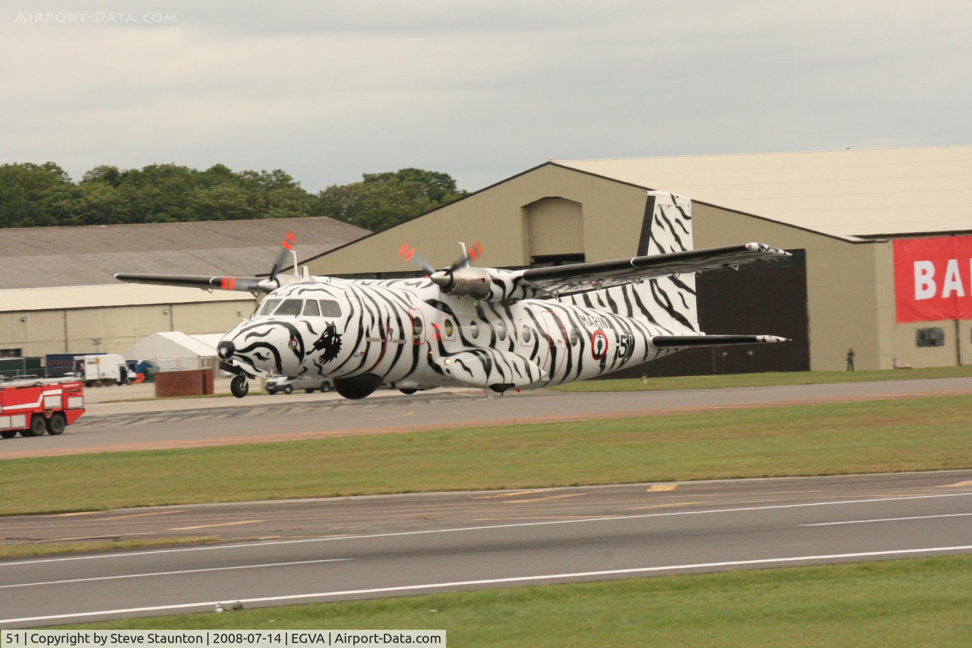 51, 1969 Aerospatiale N-262A-34 Fregate C/N 51, Taken at the Royal International Air Tattoo 2008 during arrivals and departures (show days cancelled due to bad weather)