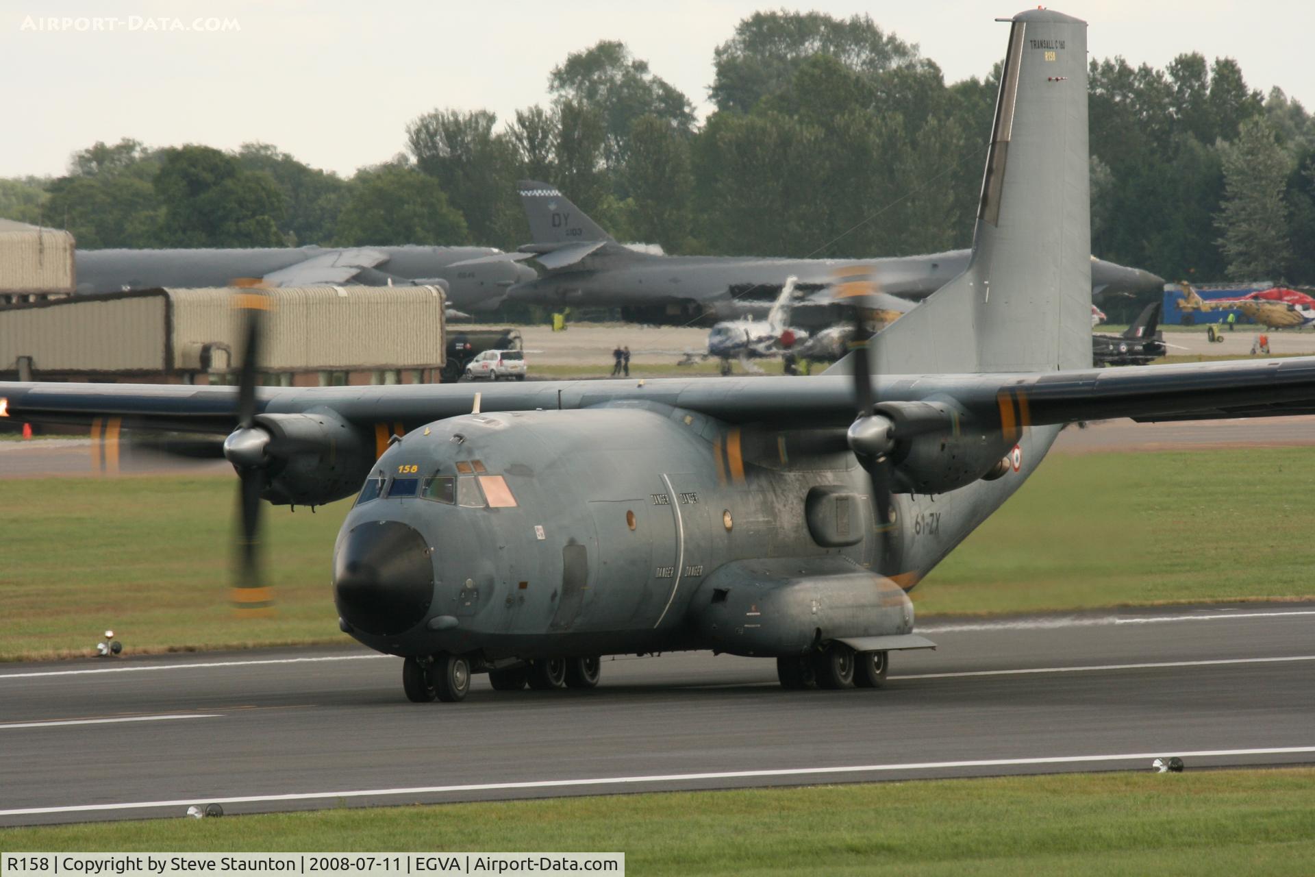 R158, Transall C-160R C/N 158, Taken at the Royal International Air Tattoo 2008 during arrivals and departures (show days cancelled due to bad weather)