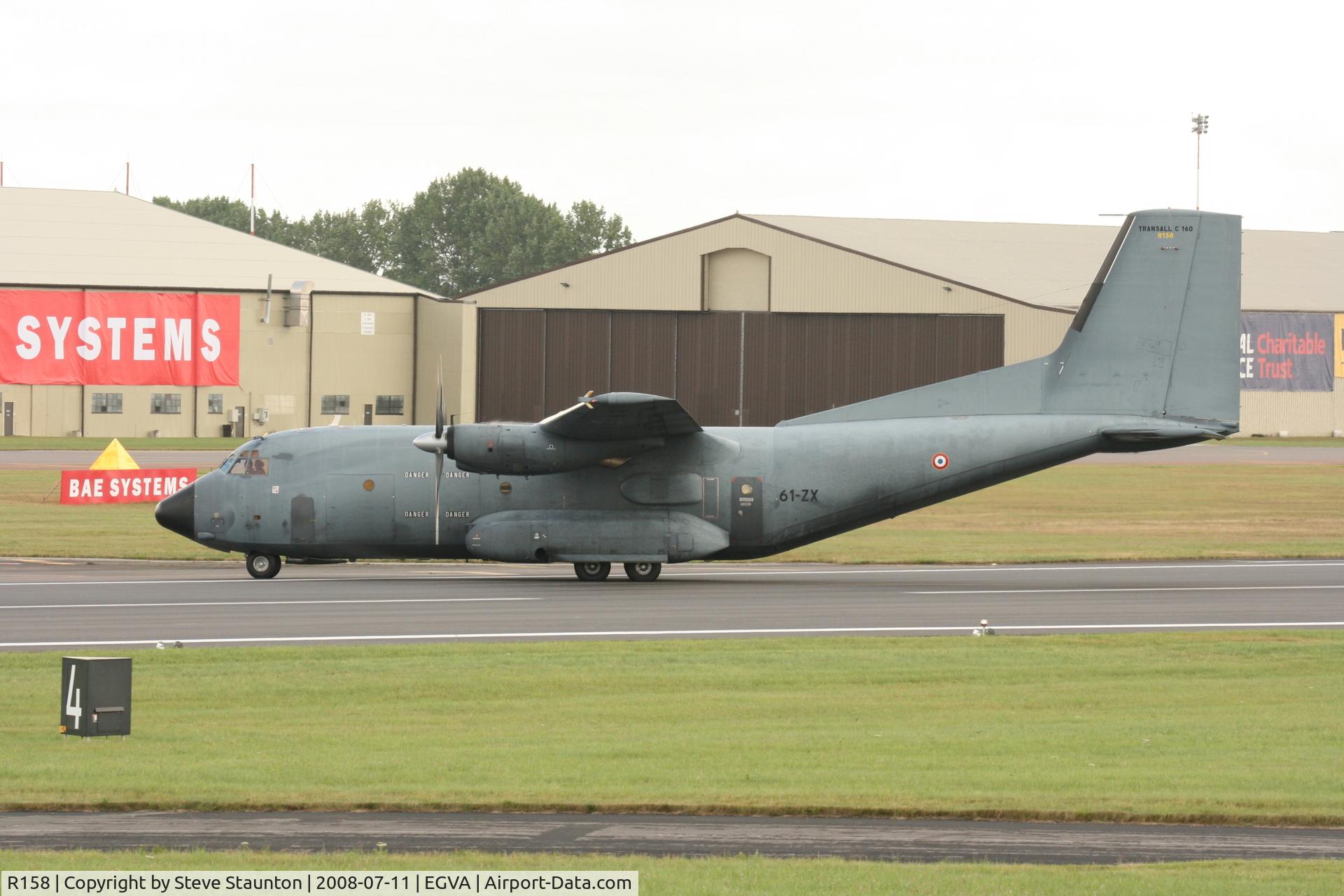 R158, Transall C-160R C/N 158, Taken at the Royal International Air Tattoo 2008 during arrivals and departures (show days cancelled due to bad weather)