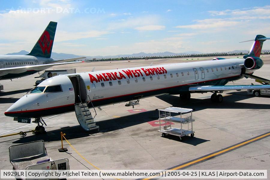N929LR, 2005 Bombardier CRJ-900ER (CL-600-2D24) C/N 15029, Mesa Airlines for America West Airlines