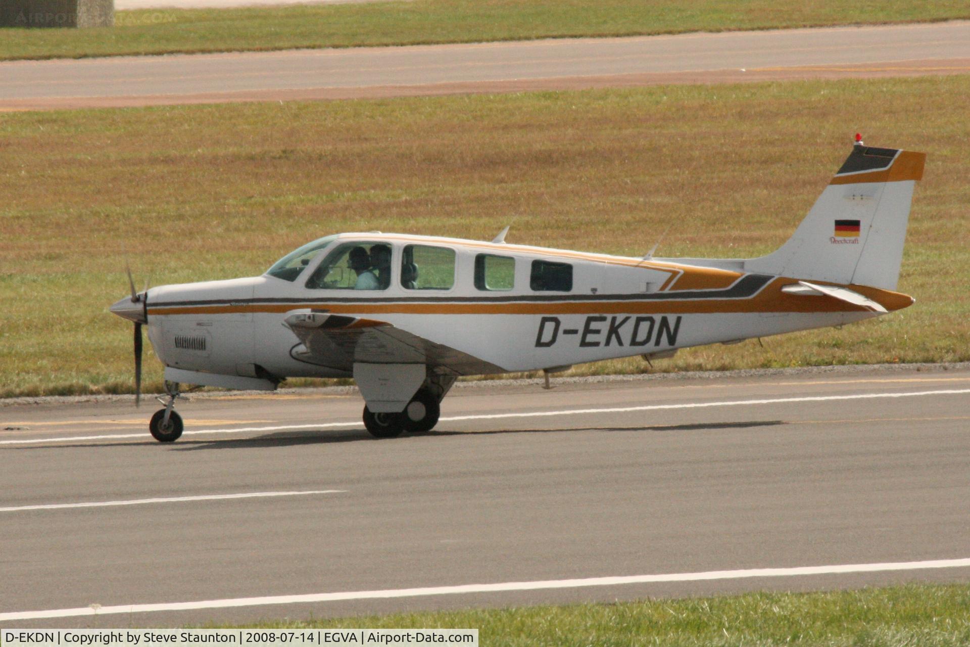 D-EKDN, 1987 Beechcraft A36 Bonanza C/N E-2353, Taken at the Royal International Air Tattoo 2008 during arrivals and departures (show days cancelled due to bad weather)