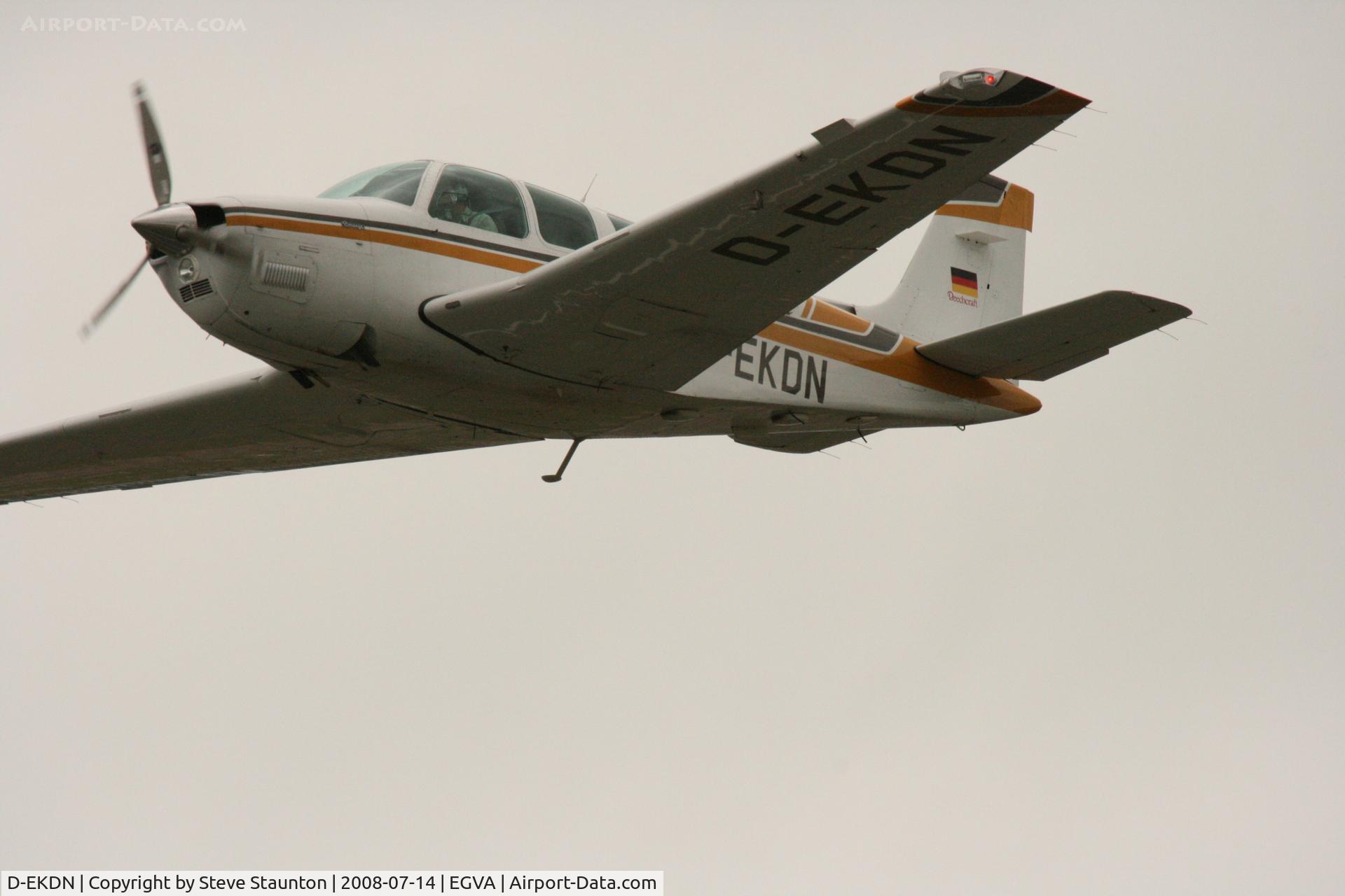 D-EKDN, 1987 Beechcraft A36 Bonanza C/N E-2353, Taken at the Royal International Air Tattoo 2008 during arrivals and departures (show days cancelled due to bad weather)