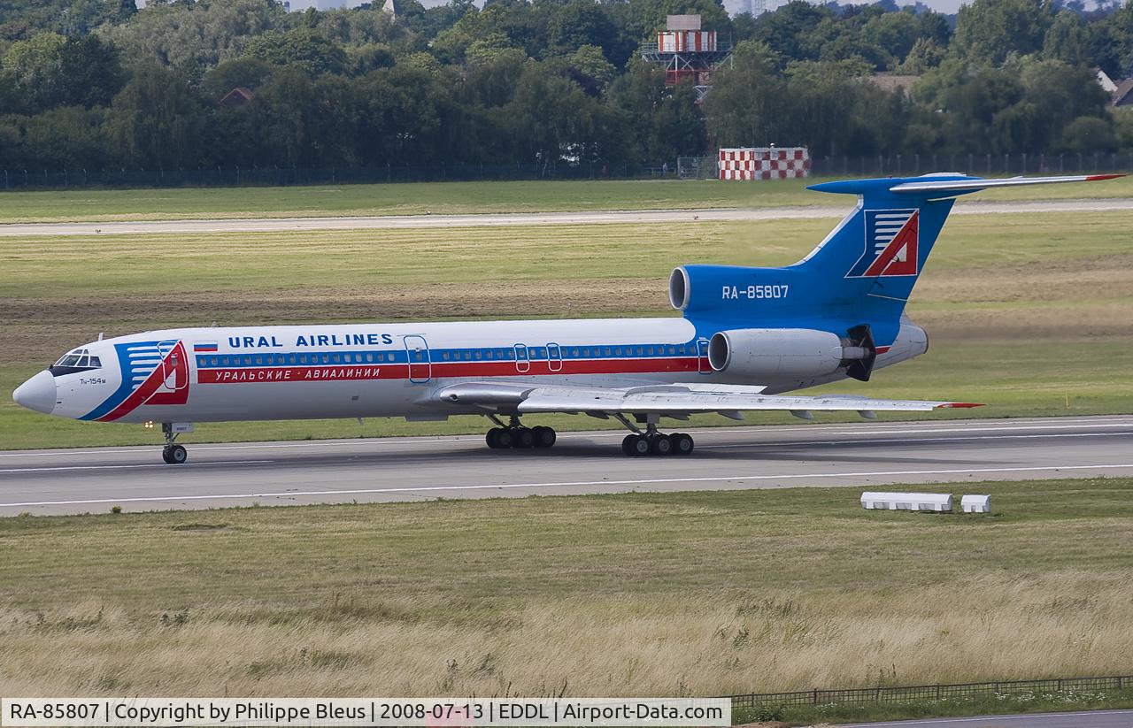 RA-85807, 1994 Tupolev Tu-154M C/N 94A988, Rolling out on rwy 23L. Observe Grey radome and reversers extended.