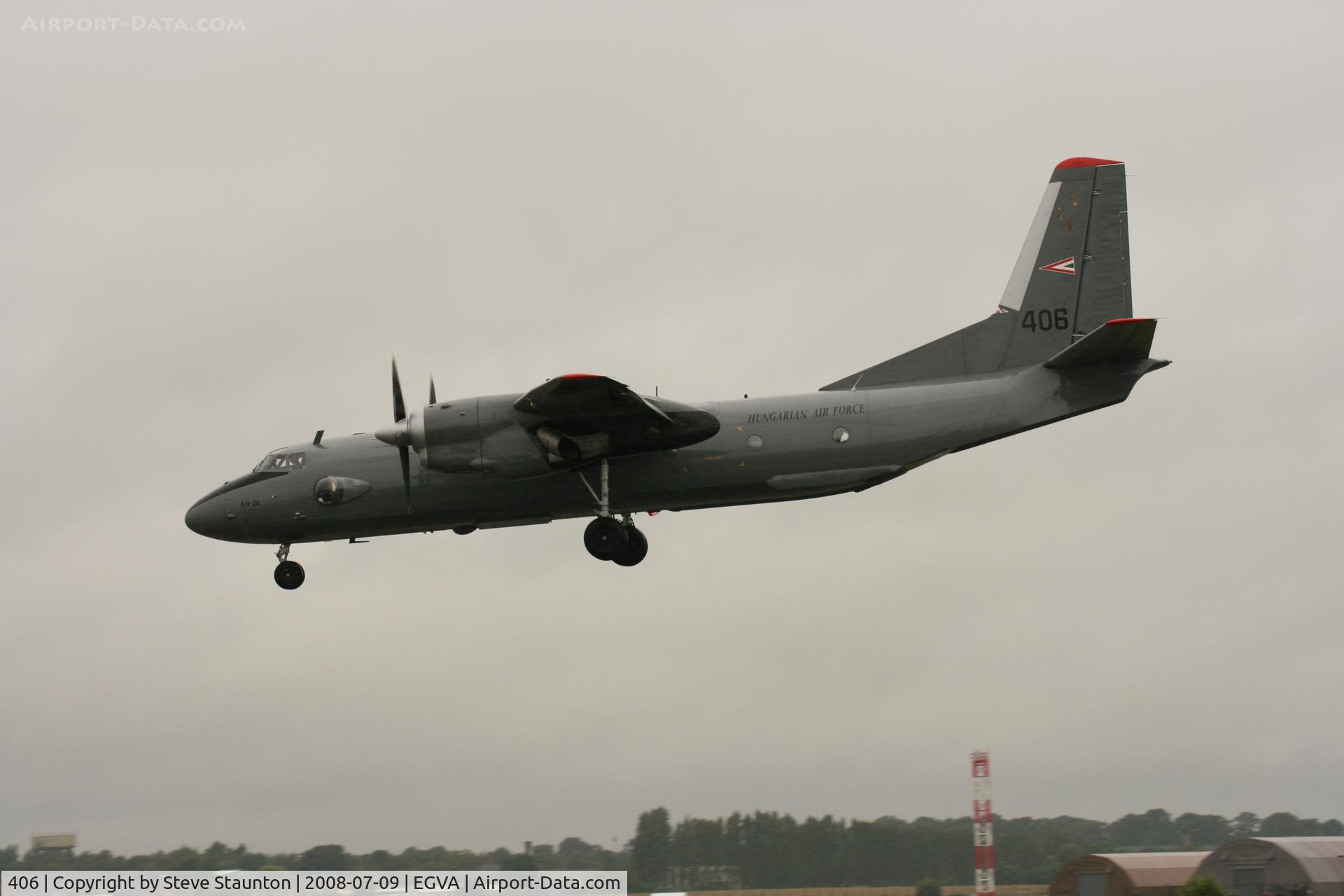 406, 1975 Antonov An-26 C/N 3767, Taken at the Royal International Air Tattoo 2008 during arrivals and departures (show days cancelled due to bad weather)