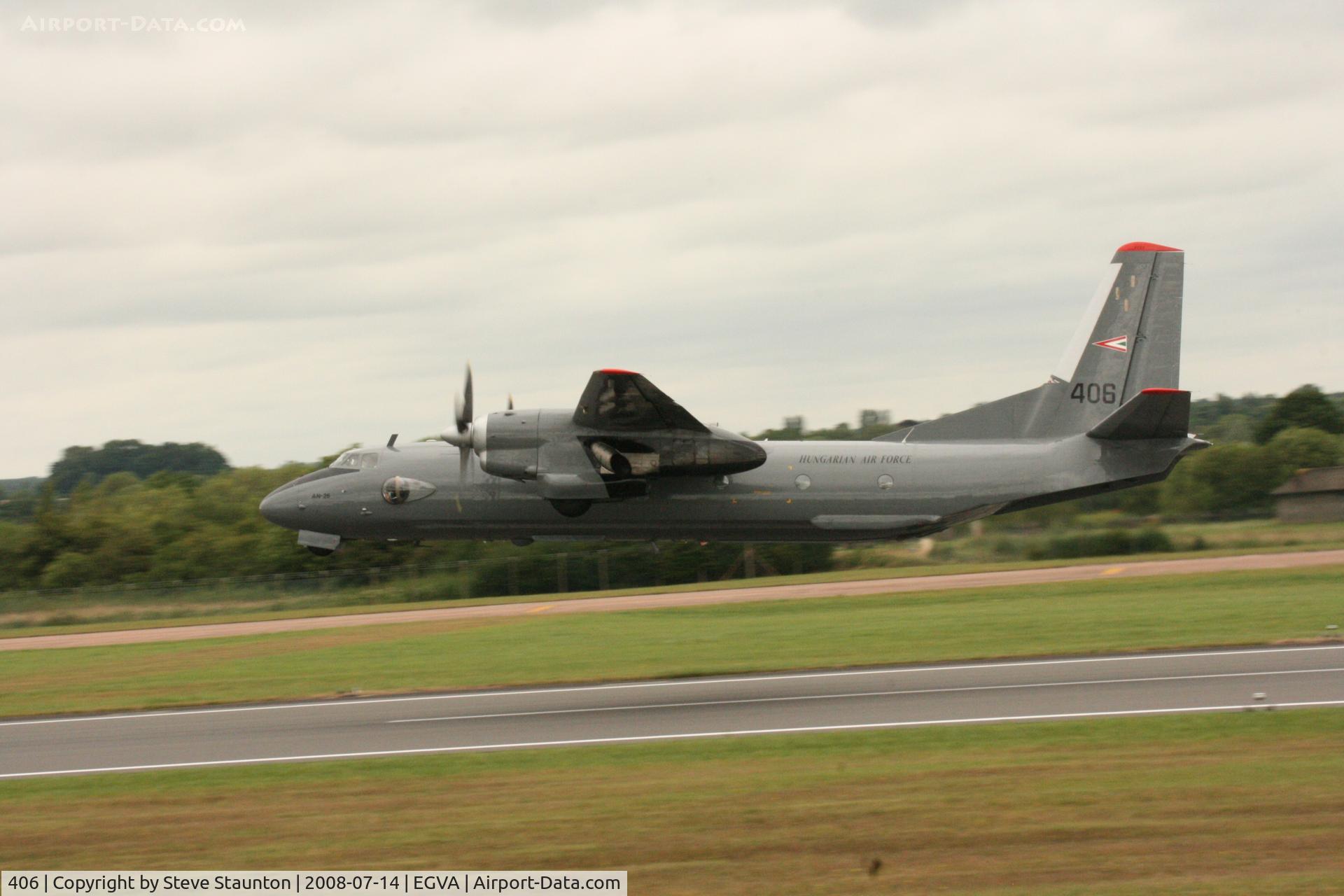 406, 1975 Antonov An-26 C/N 3767, Taken at the Royal International Air Tattoo 2008 during arrivals and departures (show days cancelled due to bad weather)