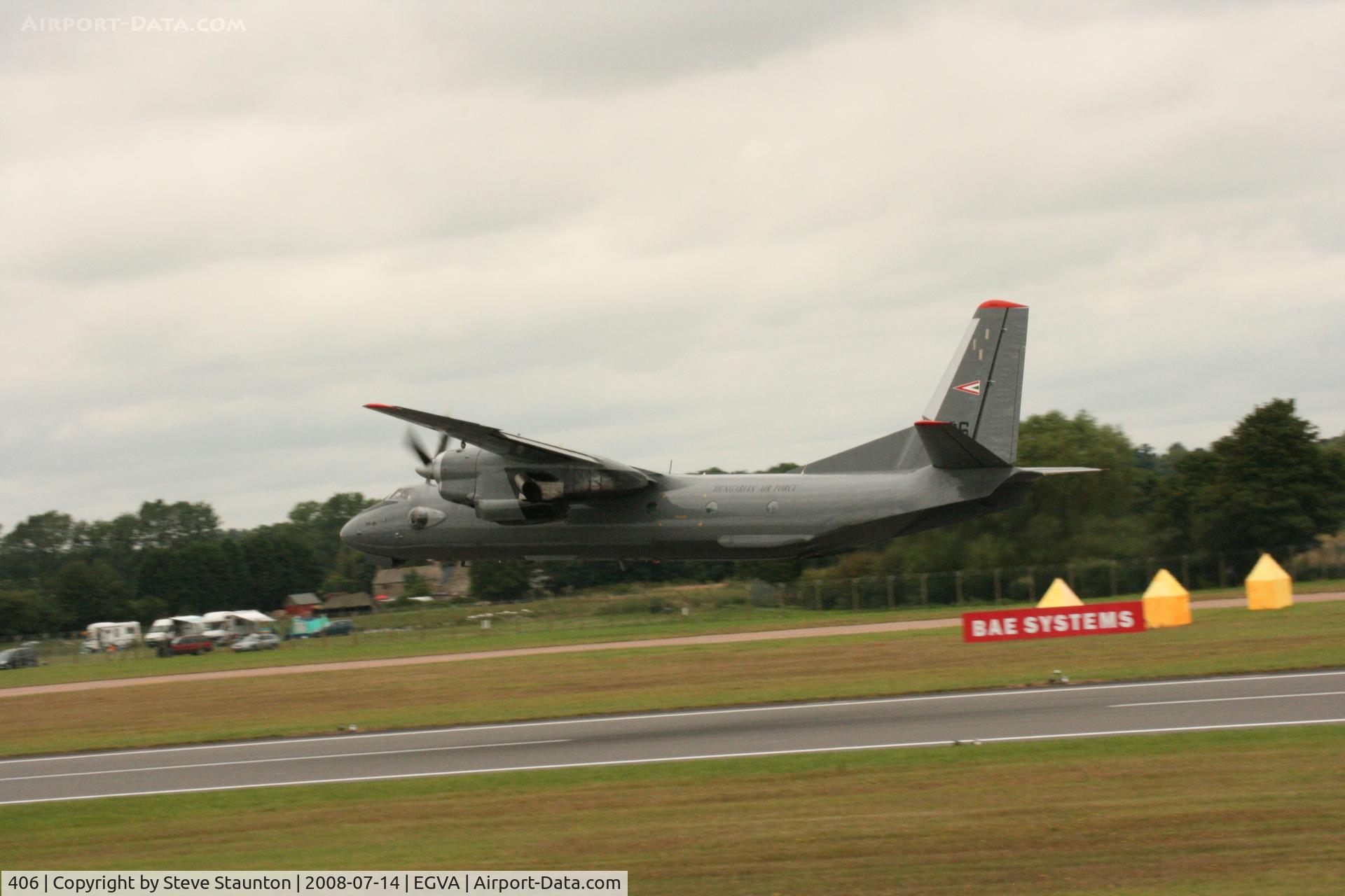 406, 1975 Antonov An-26 C/N 3767, Taken at the Royal International Air Tattoo 2008 during arrivals and departures (show days cancelled due to bad weather)