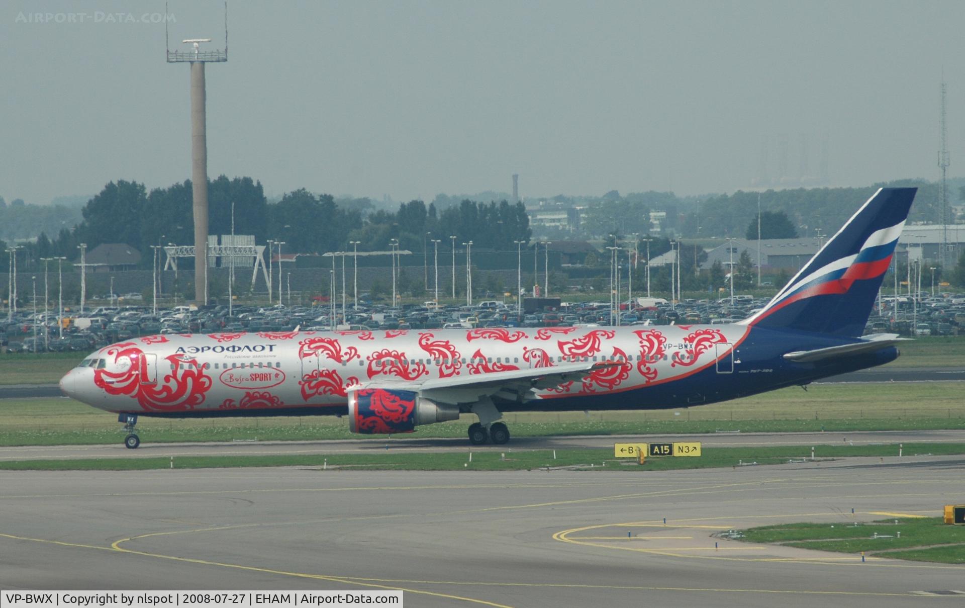 VP-BWX, 1996 Boeing 767-306/ER C/N 27960, In special Olympics 2008 colours.