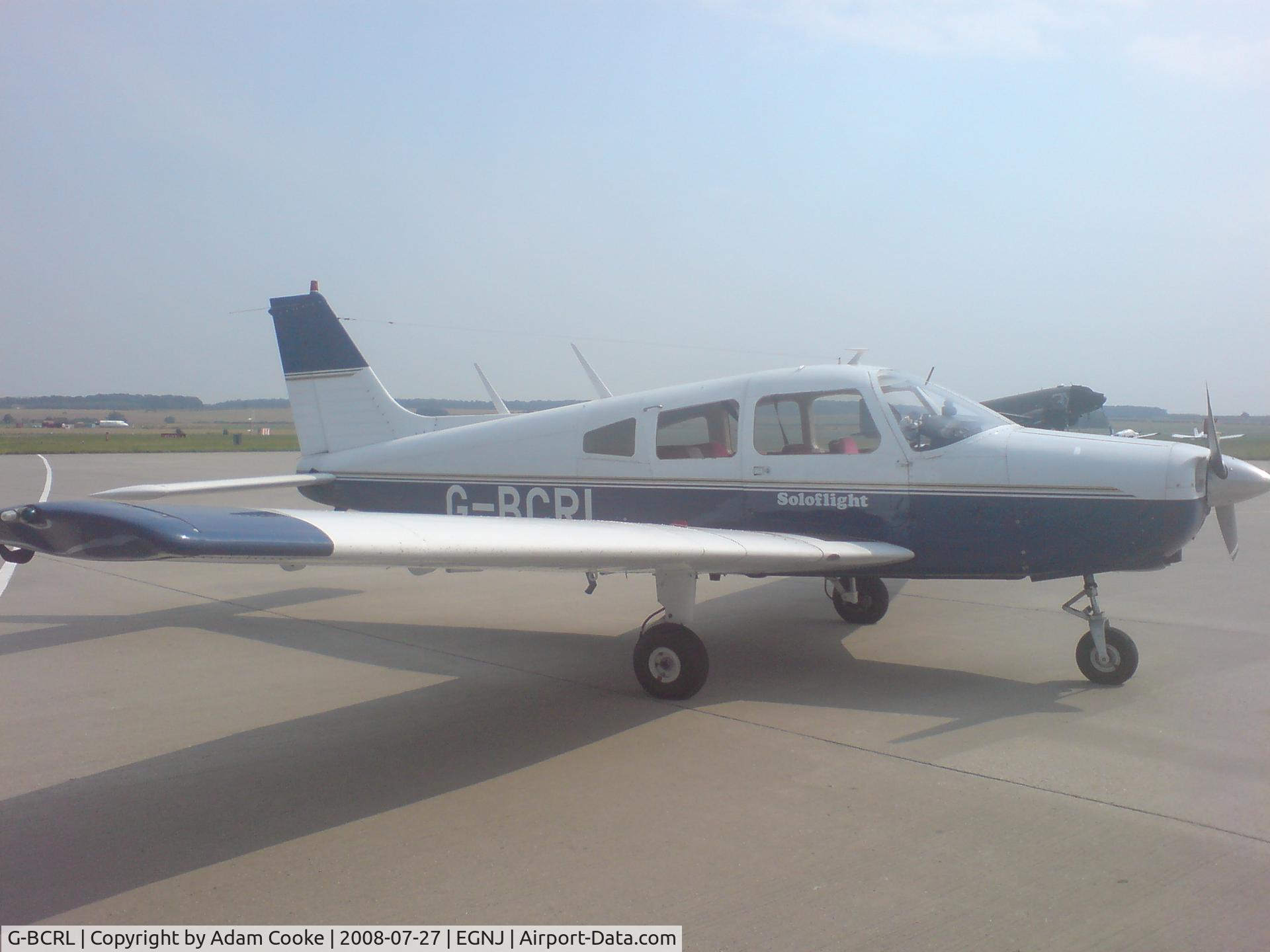 G-BCRL, 1974 Piper PA-28-151 Cherokee Warrior C/N 28-7415689, Southern Apron at Humberside