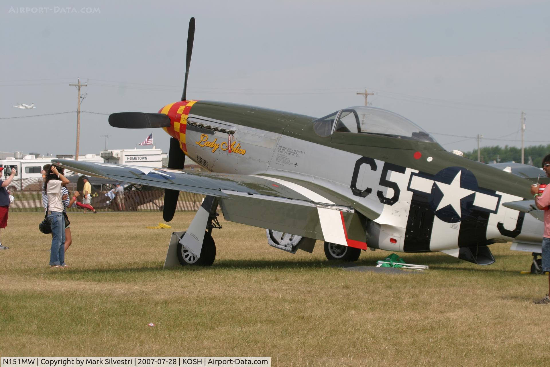 N151MW, 1945 North American P-51D Mustang C/N 124-48386, Oshkosh 2007