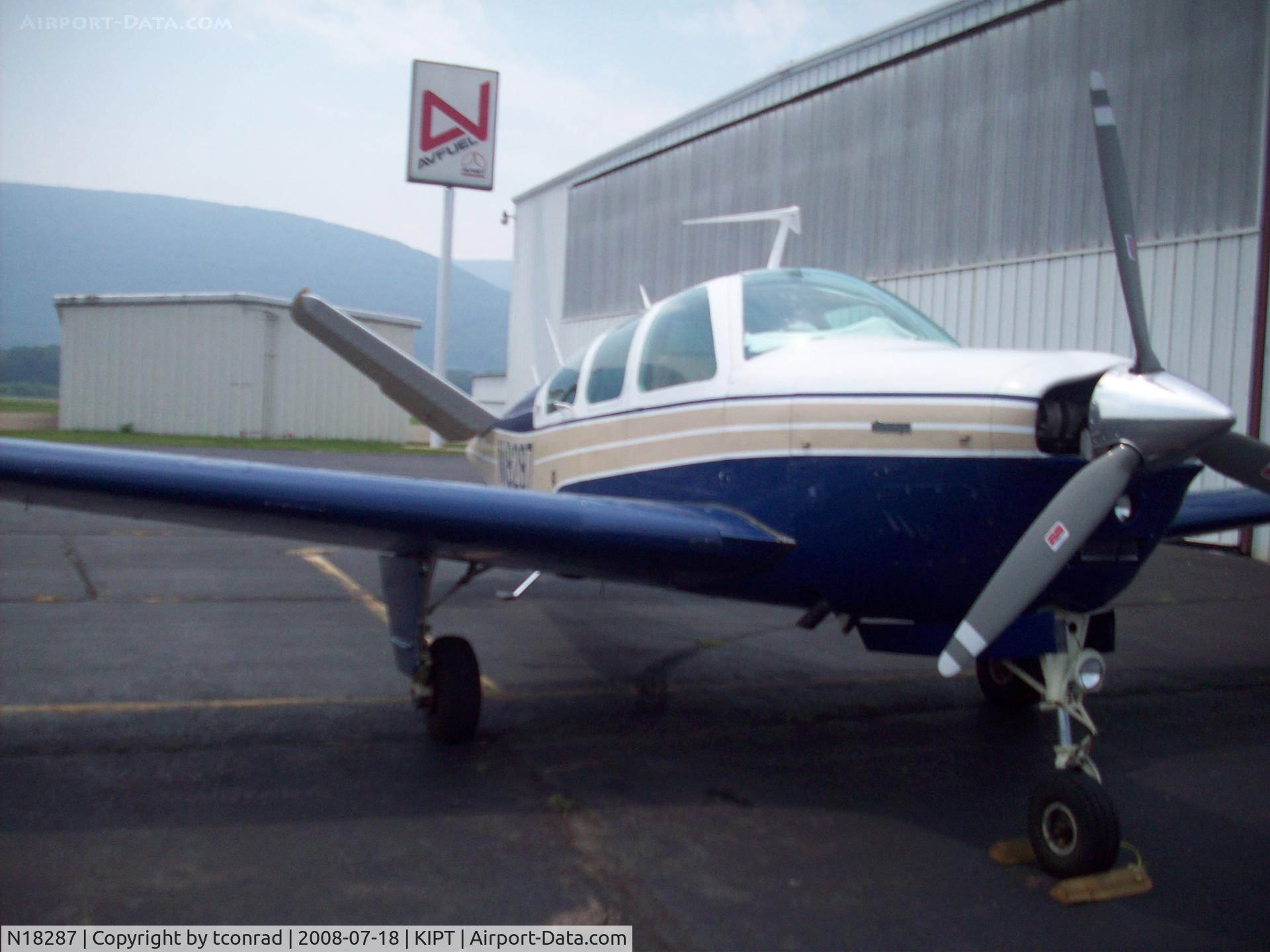 N18287, 1977 Beech V35B Bonanza C/N D-10032, at Williamsport