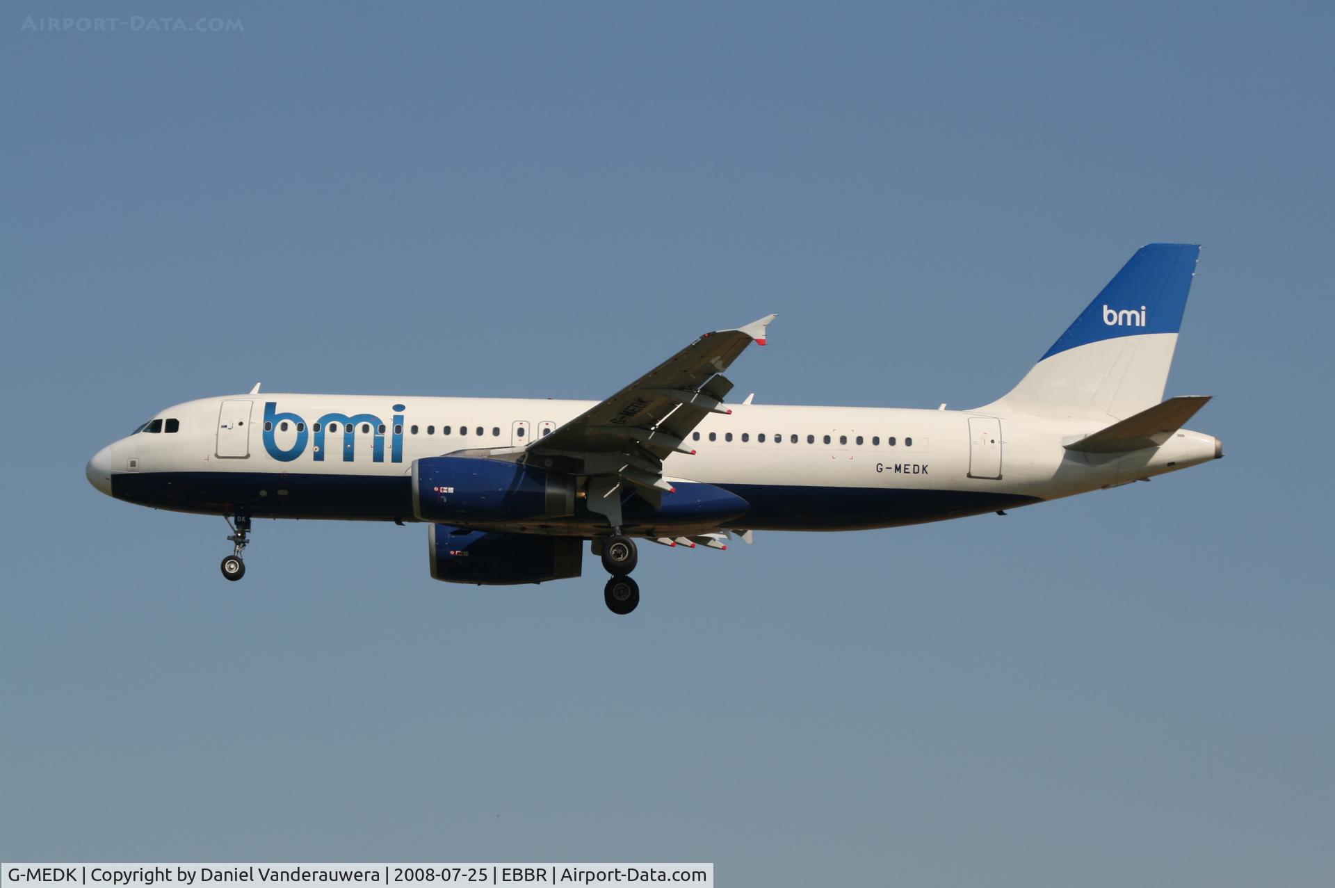 G-MEDK, 2005 Airbus A320-232 C/N 2441, arrival of flight BD145 to rwy 25L