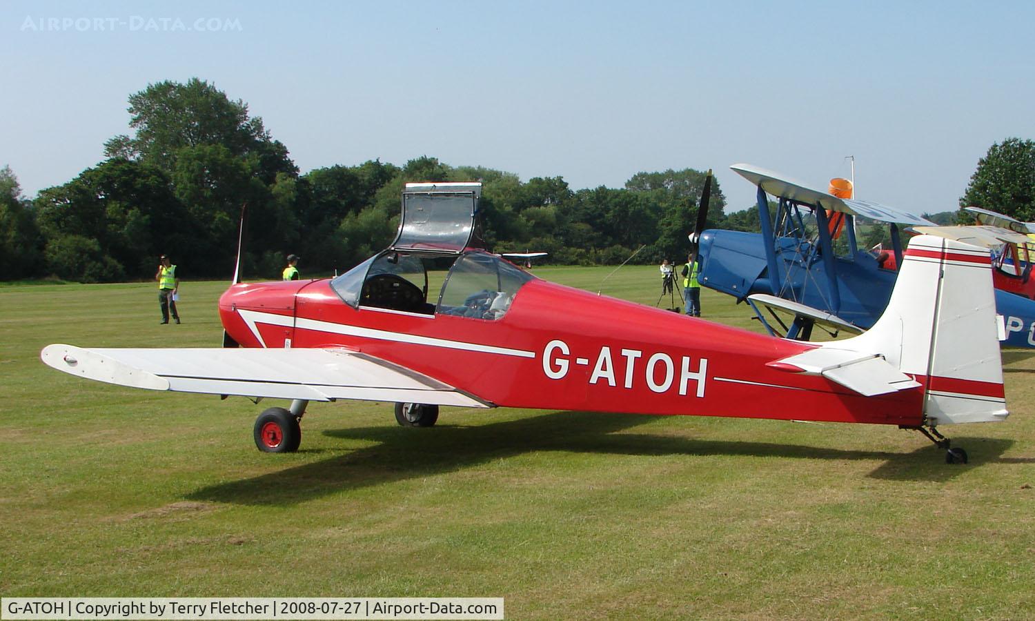 G-ATOH, 1966 Rollason Druine D-62B Condor C/N RAE/612, Druine D.62B Condor - a visitor to Baxterley Wings and Wheels 2008 , a grass strip in rural Warwickshire in the UK