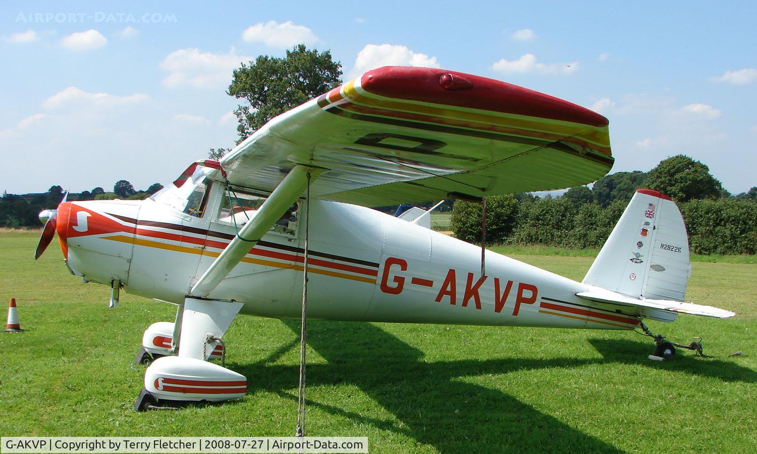 G-AKVP, 1948 Luscombe 8A C/N 5549, 1948 Luscombe 8A (with dual reg of N2822K) - a visitor to Baxterley