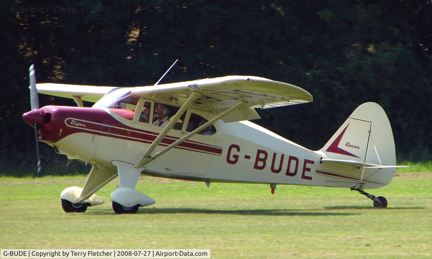 G-BUDE, 1953 Piper PA-22-135 Tri-Pacer C/N 22-980, Piper Pa-22 - a visitor to Baxterley Wings and Wheels 2008 , a grass strip in rural Warwickshire in the UK