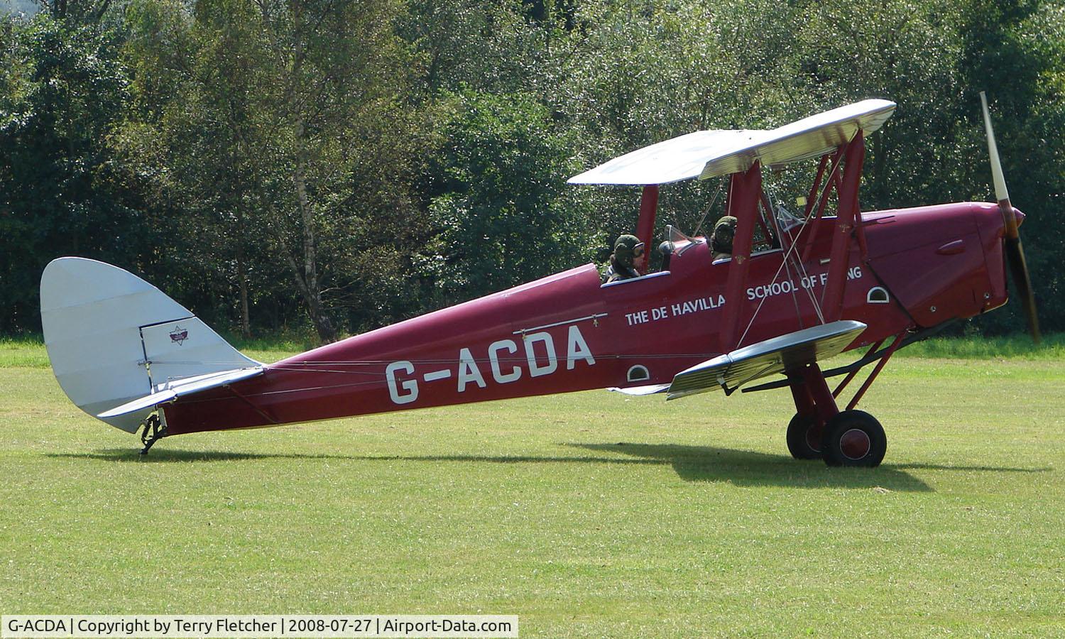 G-ACDA, 1934 De Havilland DH-82A Tiger Moth II C/N 3175, 1934 Tiger Moth - a visitor to Baxterley Wings and Wheels 2008 , a grass strip in rural Warwickshire in the UK