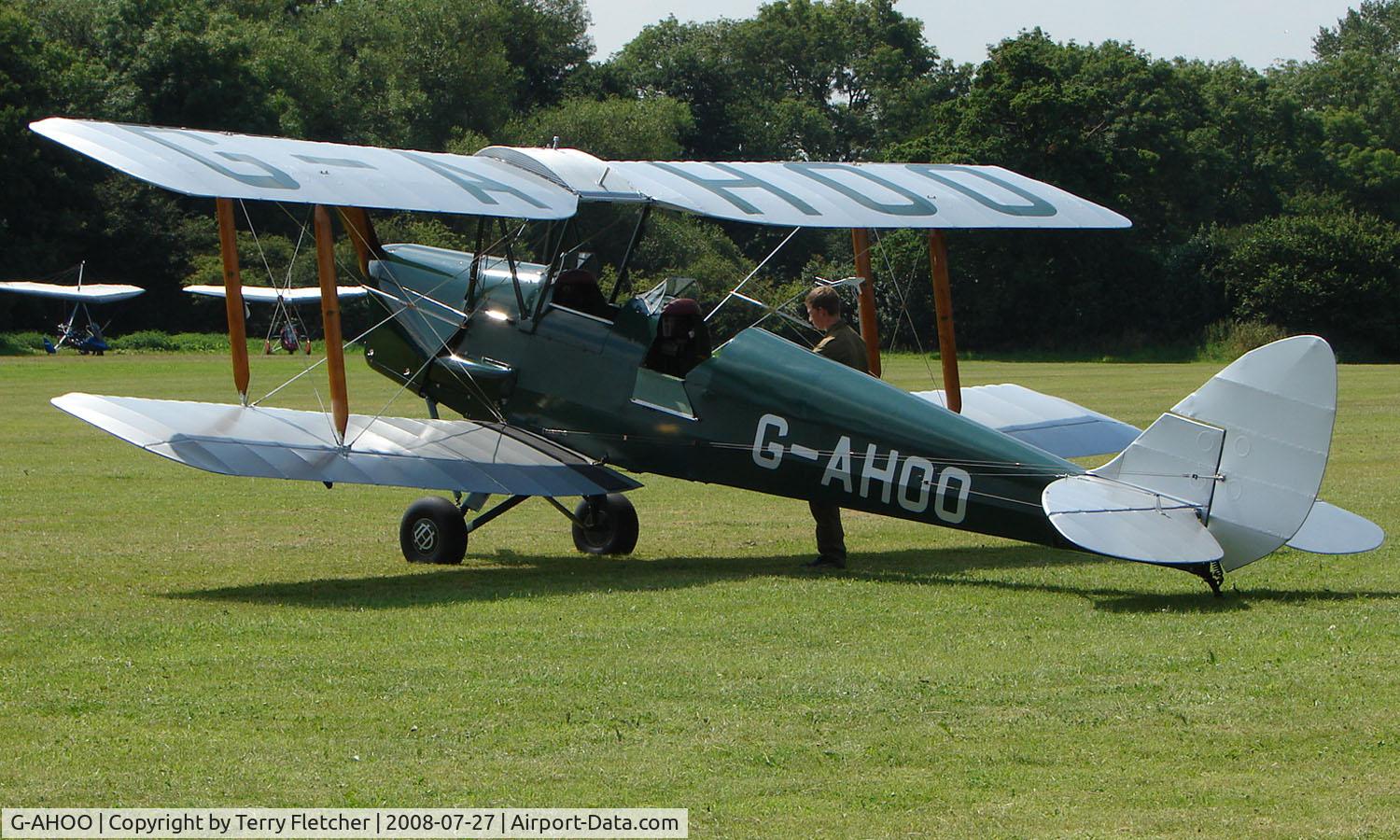 G-AHOO, 1943 De Havilland DH-82A Tiger Moth II C/N 86149, 1943 Tiger Moth - a visitor to Baxterley Wings and Wheels 2008 , a grass strip in rural Warwickshire in the UK
