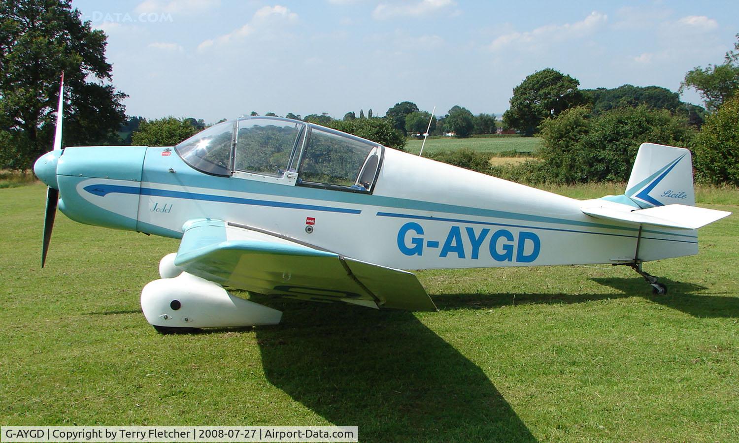 G-AYGD, 1963 CEA Jodel DR1050 Sicile C/N 515, Jodel DR1051 - a visitor to Baxterley Wings and Wheels 2008 , a grass strip in rural Warwickshire in the UK