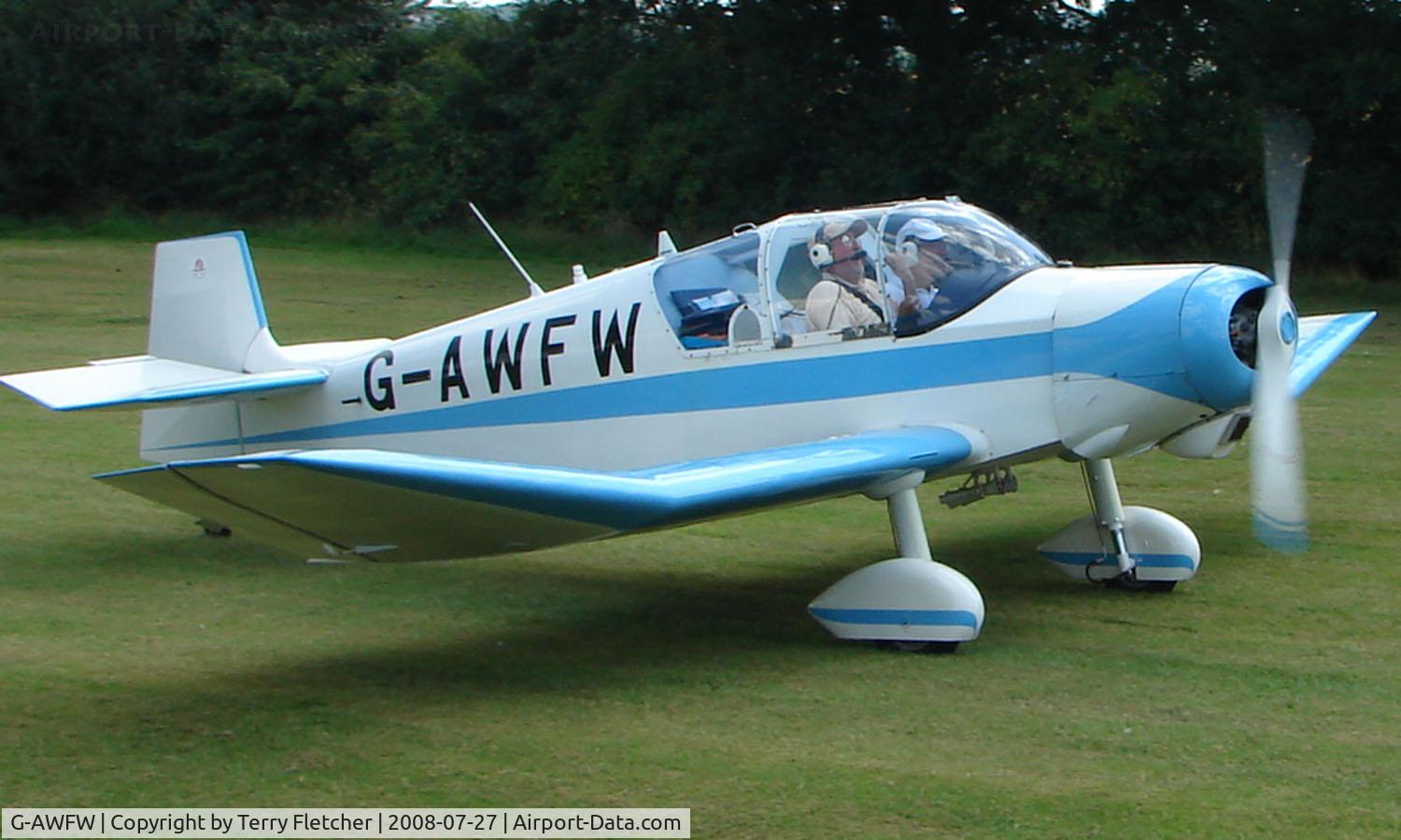 G-AWFW, 1957 SAN Jodel D-117 C/N 599, Jodel D117 - a visitor to Baxterley Wings and Wheels 2008 , a grass strip in rural Warwickshire in the UK