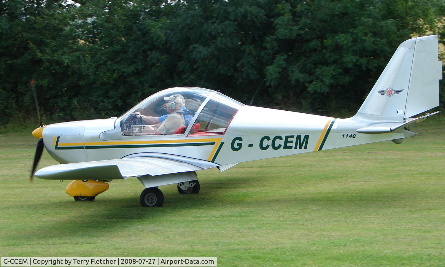 G-CCEM, 2003 Aerotechnik EV-97A Eurostar C/N PFA 315-13987, EV-97A Eurostar - a visitor to Baxterley Wings and Wheels 2008 , a grass strip in rural Warwickshire in the UK