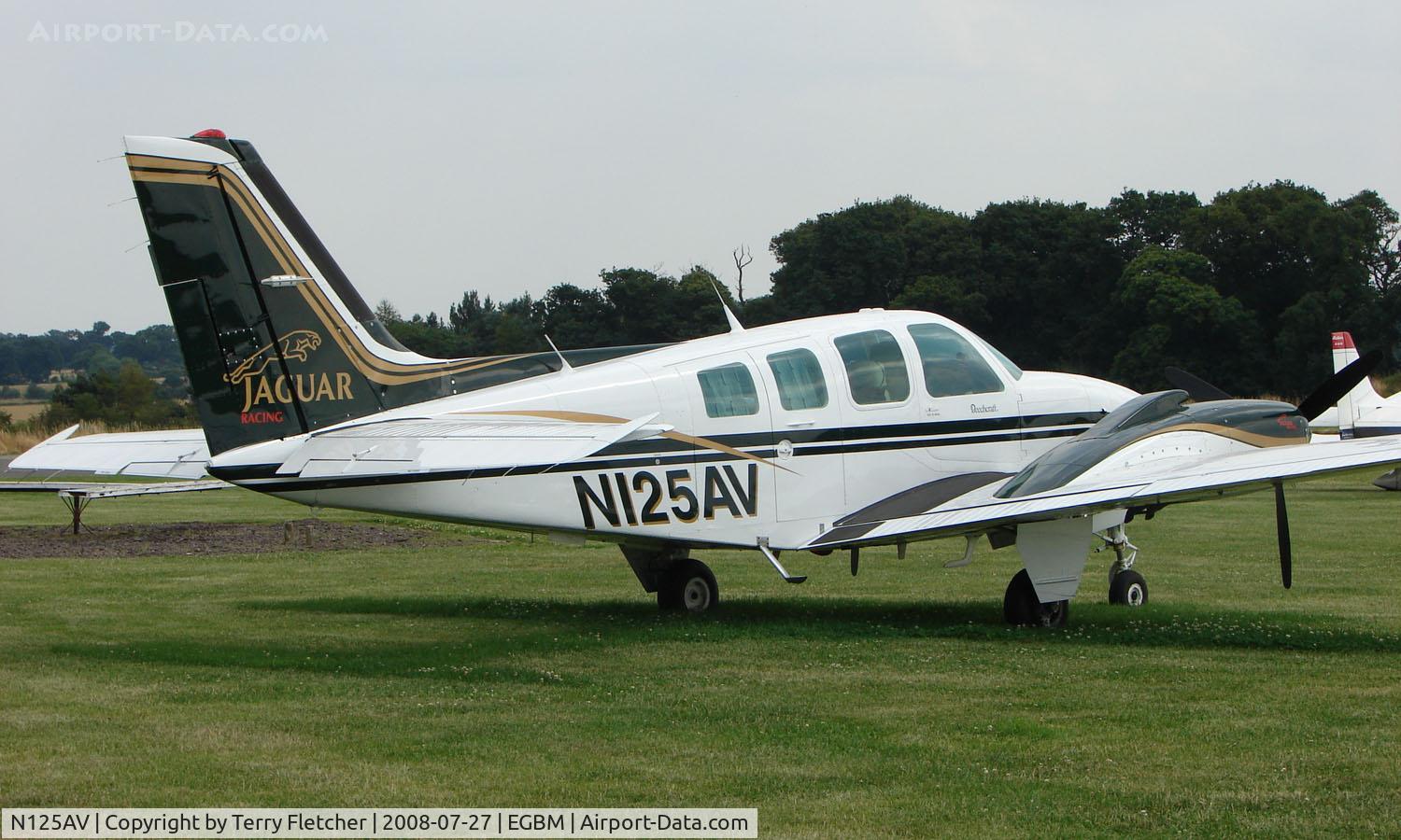 N125AV, 1983 Beech 58 Baron C/N TH-1341, Beech 58 with Jaguar insignia at Tatenhill
