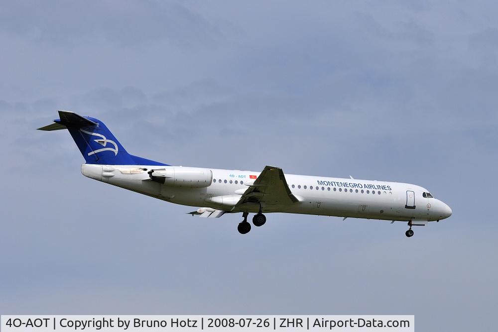 4O-AOT, 1991 Fokker 100 (F-28-0100) C/N 11350, Approach on runway 14 in airport Zurich