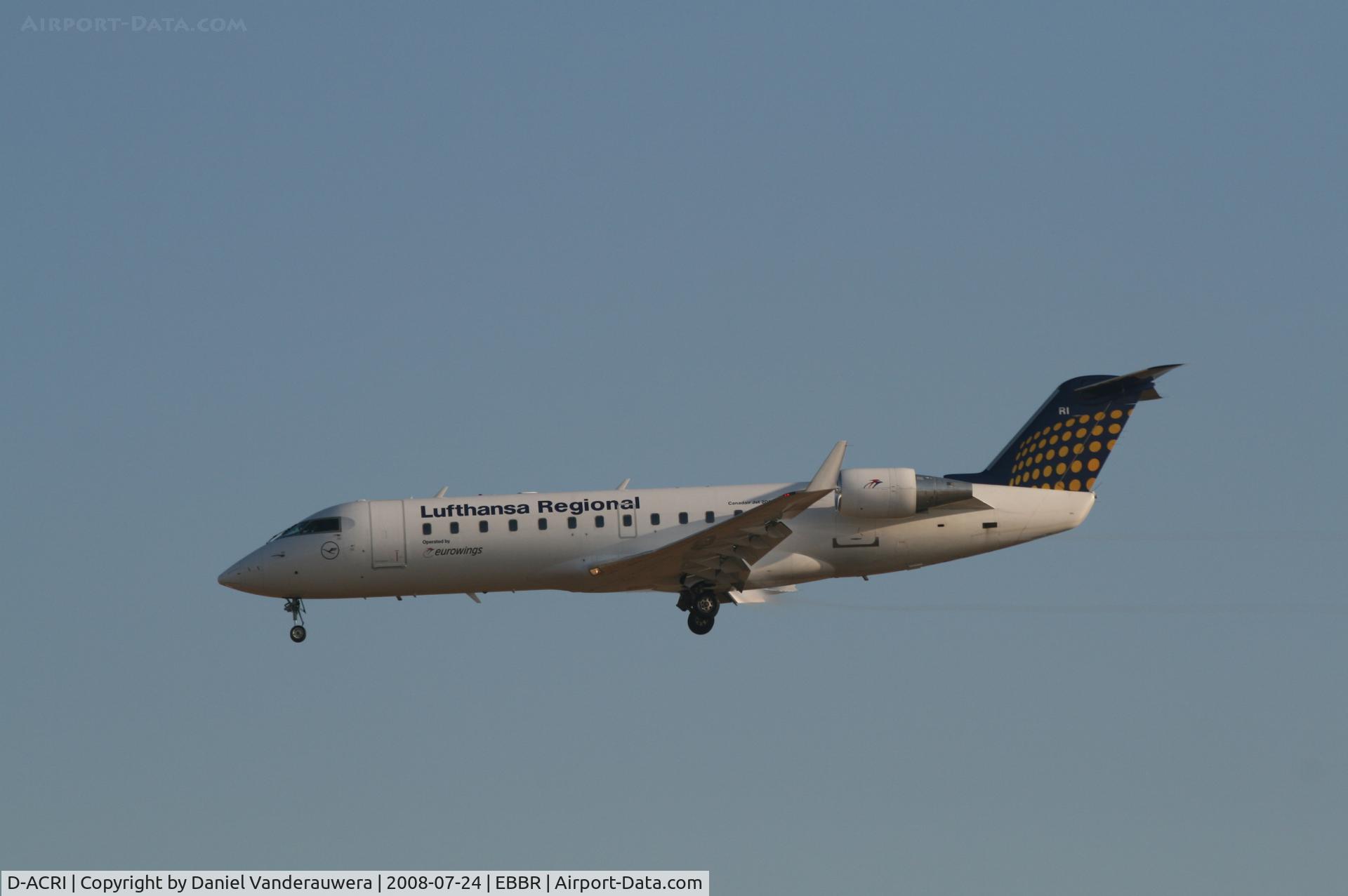 D-ACRI, 2003 Bombardier CRJ-200ER (CL-600-2B19) C/N 7862, flight LH4630 is descending to rwy 25L