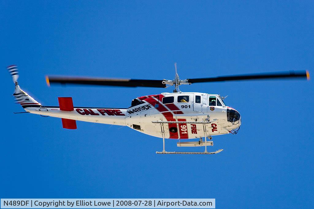 N489DF, 1969 Bell UH-1H Iroquois C/N 12224, It flew over my head at Alviso Marina County Park, Alviso, California.