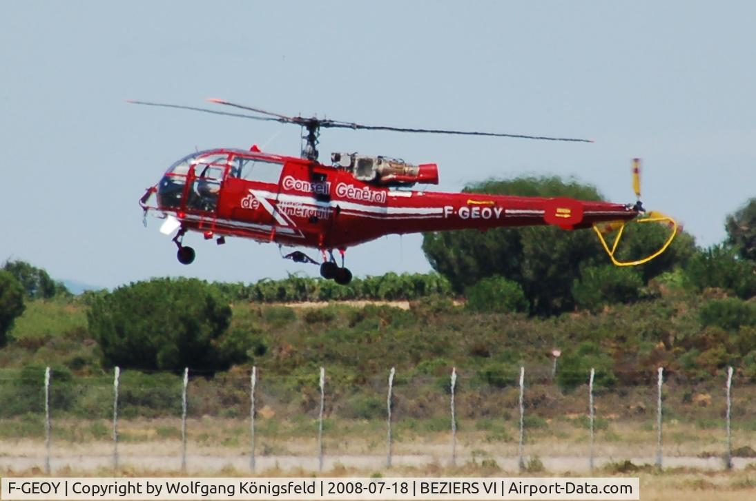 F-GEOY, Aerospatiale SA-316B Alouette III C/N 5397, Beziers Vias