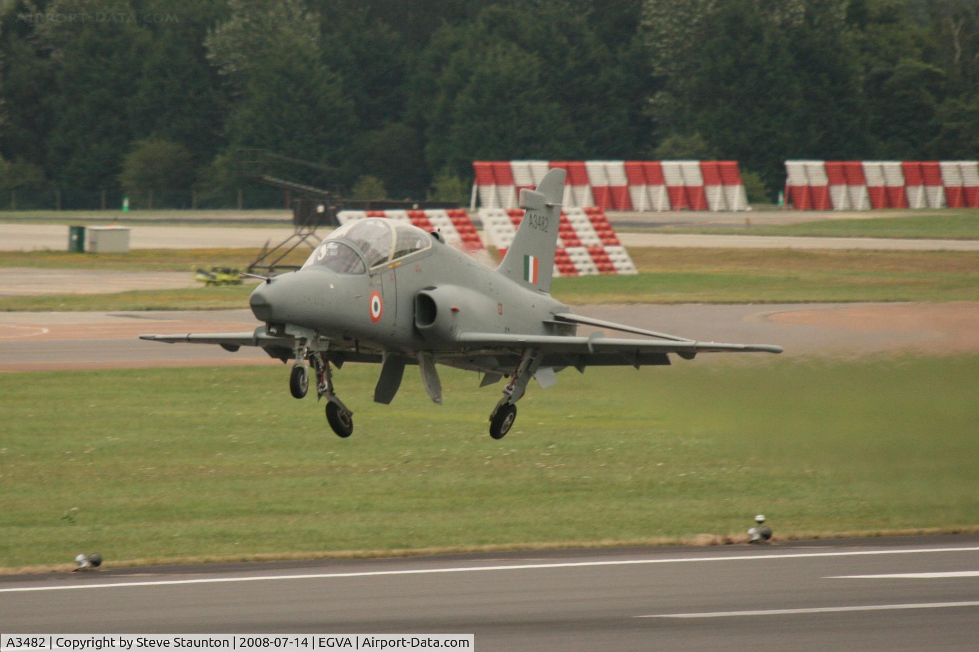 A3482, 2007 British Aerospace Hawk 132 C/N HT003/0903, Taken at the Royal International Air Tattoo 2008 during arrivals and departures (show days cancelled due to bad weather)