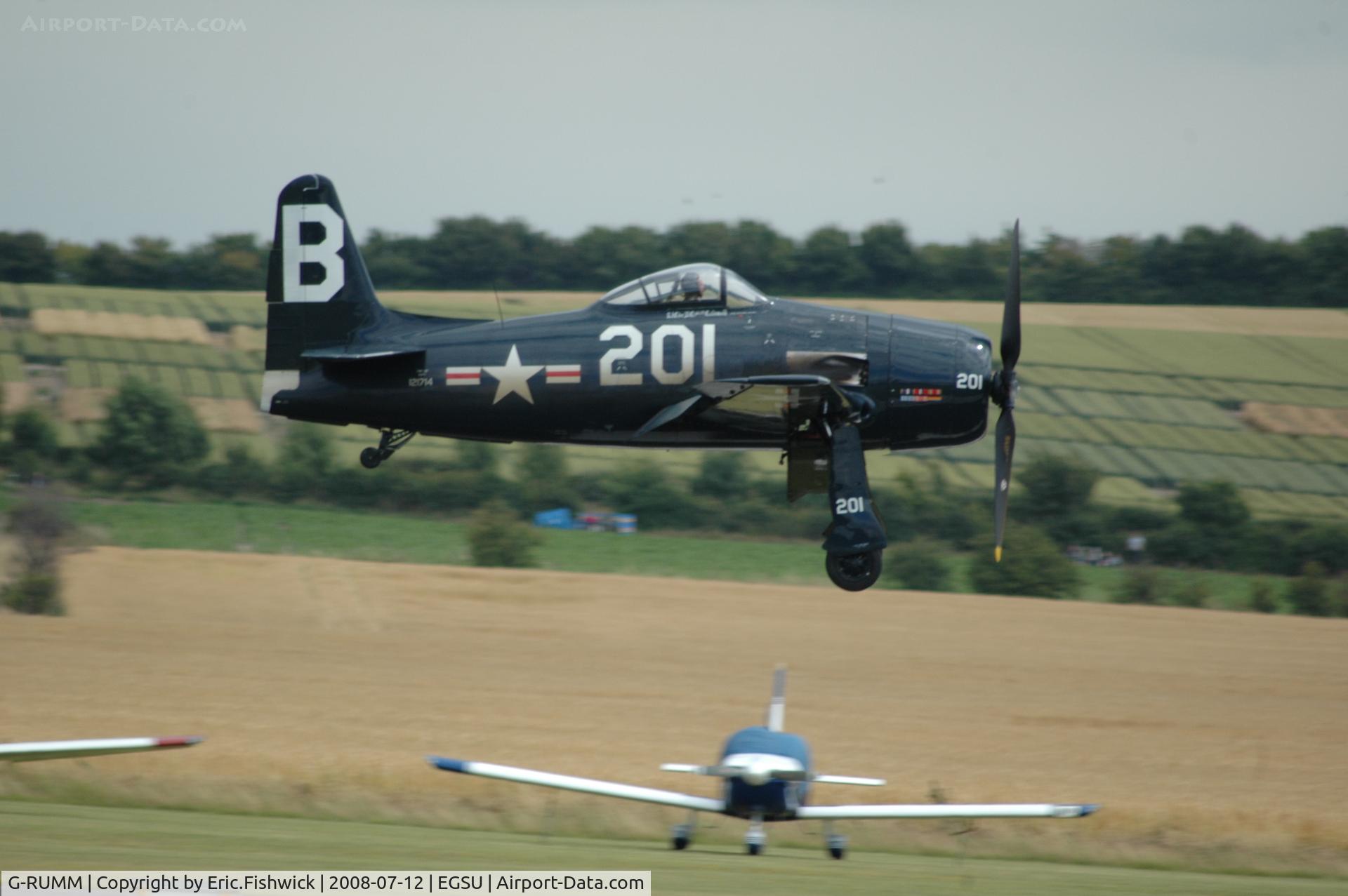 G-RUMM, 1948 Grumman F8F-2 (G58) Bearcat C/N D.1088, 42. The Bearcat at Duxford Flying Legends Air Show July 2008